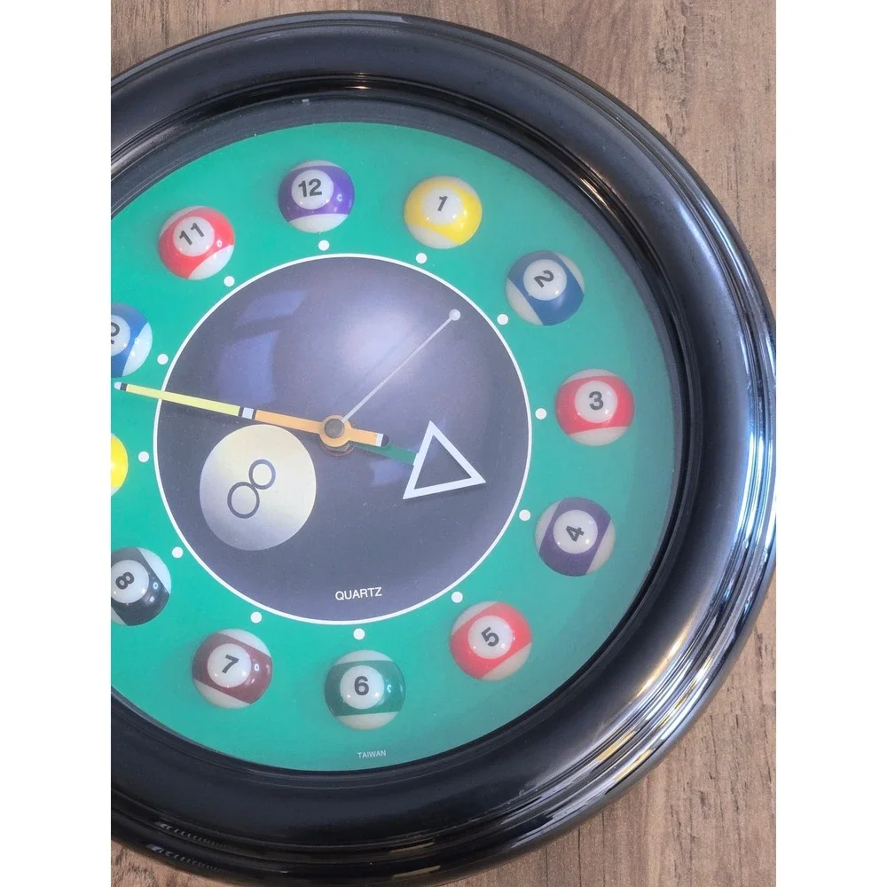 Vintage Billiards Pool Ball Neon Wall Clock LED Light Game Room Decor 12